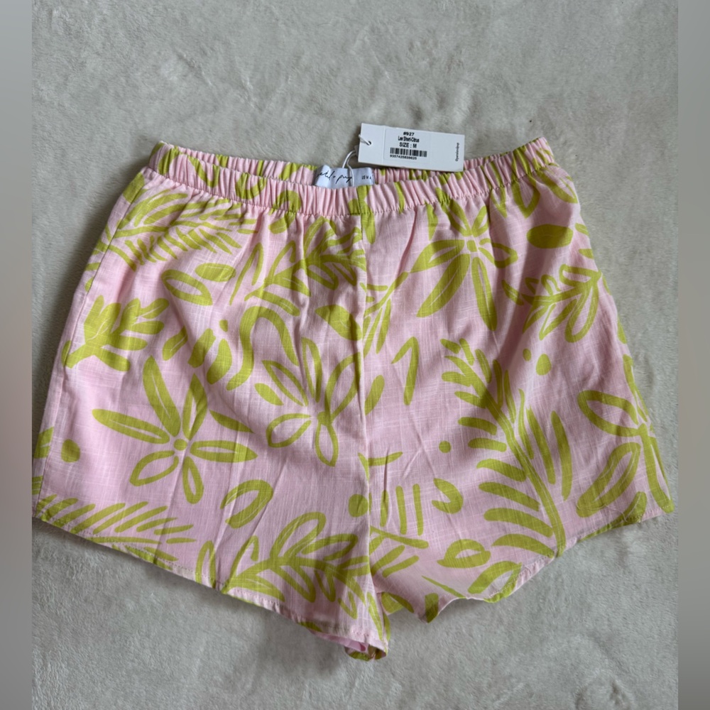 Petal & Pup Pink and Green Patterned Shorts